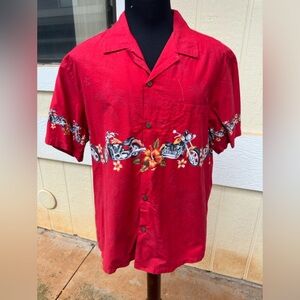 PreOwned Bishop St.Red Motorcycles Biker Beach Hawaiian Men's XL